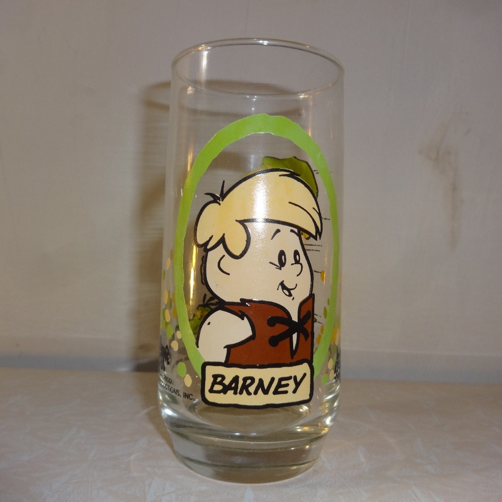 Vintage The Flintstones Barney Glass Tumbler